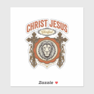Christus Jesus Vintage Löwe Glaube Aufkleber