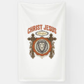 Christus Jesus Vintage Löwe Glaube Banner (Vertikal)