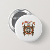Christus Jesus Vintage Löwe Glaube Button (Vorne & Hinten)