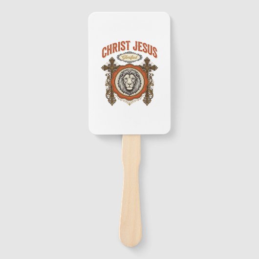 Christus Jesus Vintage Löwe Glaube Fächer (Vorderseite)