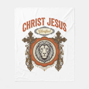 Christus Jesus Vintage Löwe Glaube Fleecedecke