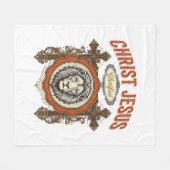 Christus Jesus Vintage Löwe Glaube Fleecedecke (Vorderseite (Horizontal))