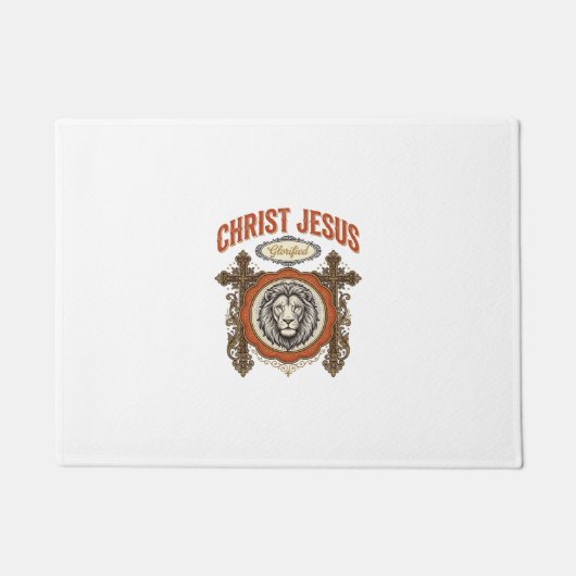 Christus Jesus Vintage Löwe Glaube Fußmatte (Vorderseite)