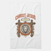 Christus Jesus Vintage Löwe Glaube Geschirrtuch (Vertikal)