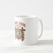Christus Jesus Vintage Löwe Glaube Kaffeetasse (VorderseiteRechts)