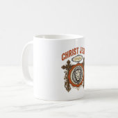 Christus Jesus Vintage Löwe Glaube Kaffeetasse (Vorderseite Links)