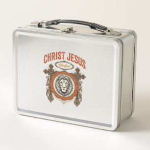 Christus Jesus Vintage Löwe Glaube Metall Brotdose
