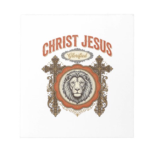 Christus Jesus Vintage Löwe Glaube Notizblock (Vorderseite)