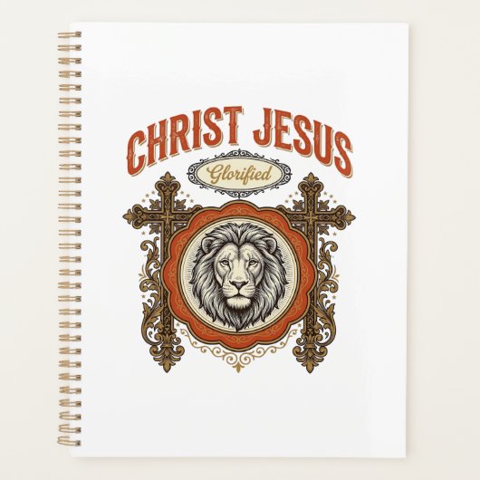 Christus Jesus Vintage Löwe Glaube Planer (Vorderseite)