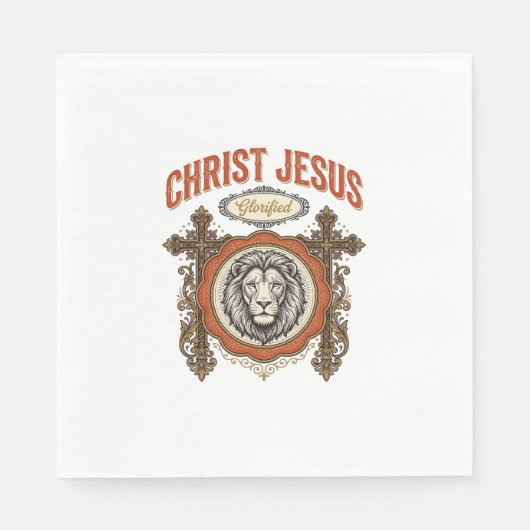 Christus Jesus Vintage Löwe Glaube Serviette (Vorderseite)