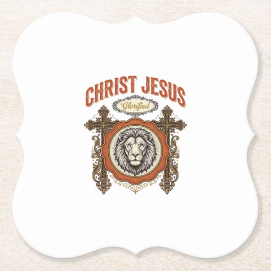 Christus Jesus Vintage Löwe Glaube Untersetzer (Vorderseite)