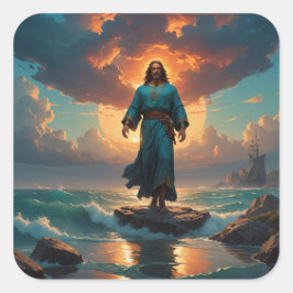 Christus kommt quadratischer aufkleber