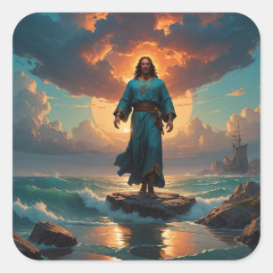 Christus kommt quadratischer aufkleber