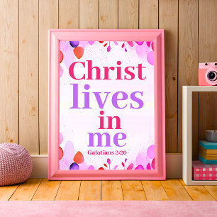 Christus lebt in mir Boho Christlich Teen Girl Art Poster