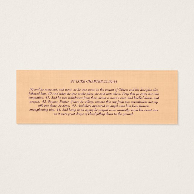 Christus leidet an Gethsemane-Bible Marker (Rückseite)