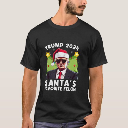 Christus Lieblingskandidat Trump 2024 Weihnachtsma T-Shirt (Vorderseite)