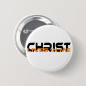 Christus liv in mich schwarzen orangeen button (Vorne & Hinten)