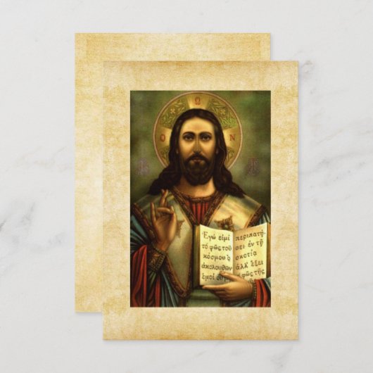 Christus mit Bibel Save The Date (Vorne/Hinten)