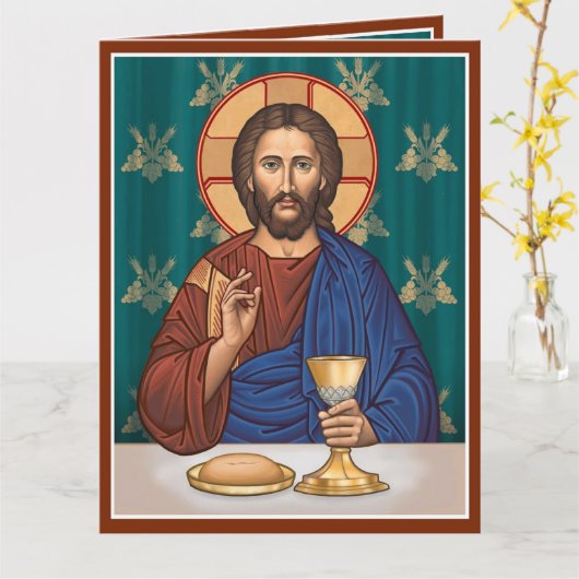 Christus mit Chalice Karte (Gelbe Blume)