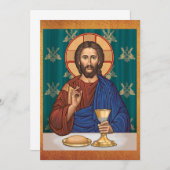Christus mit Chalice, Pergament-Hintergrund Save The Date (Vorne/Hinten)