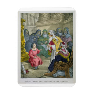 Christus mit den Ärzten im Tempel, aus einer Bibel Magnet