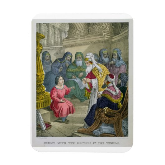 Christus mit den Ärzten im Tempel, aus einer Bibel Magnet (Vertikal)