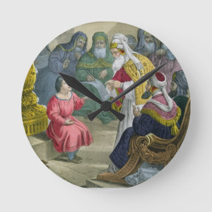 Christus mit den Doktoren im Tempel, von einem Runde Wanduhr