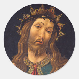 Christus mit Dornenkrone von Sandro Botticelli Runder Aufkleber