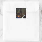 Christus mit Martha und Maria Quadratischer Aufkleber (Tasche)