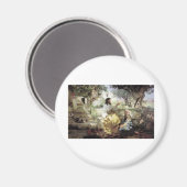 Christus mit Martha und Maria um 1886 Magnet (Vorderseite/Rückseite)