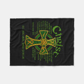 Christus mit mir keltisches Kreuz St. Patrick Brus Fleecedecke (Vorderseite (Horizontal))