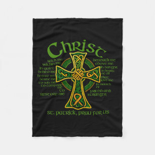 Christus mit mir keltisches Kreuz St. Patrick Brus Fleecedecke