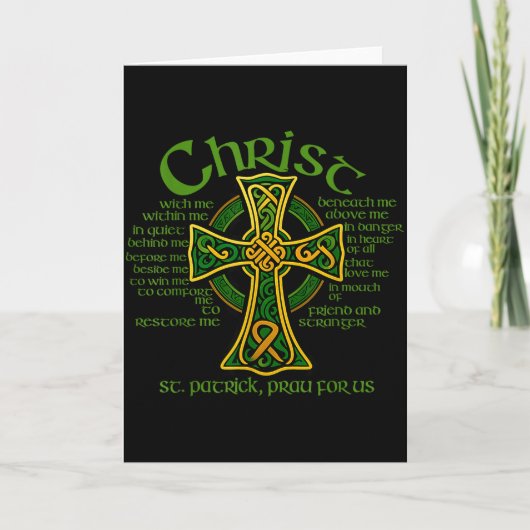Christus mit mir Keltisches Kreuz St. Patrick Brus Karte (Vorderseite)