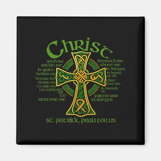 Christus mit mir keltisches Kreuz St. Patrick Brus Magnet (Vorne)