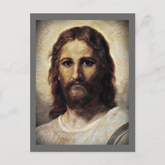 Christus mit mitfühlenden Augen Postkarte (Vorderseite)