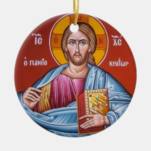 Christus Pantokrator, Herr von Allem, orthodoxe Ik Keramik Ornament