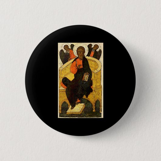 Christus Pantokrator Jesus thronender Erlöser Chri Button (Vorderseite)