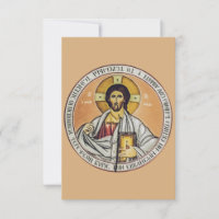 Christus Pantokrator Kreisform Heilige Karte