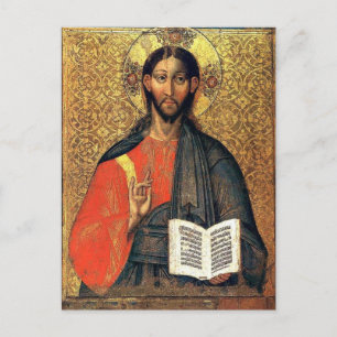 Christus Pantokrator Orthodoxe Ikone 16. Jahrhunde Postkarte