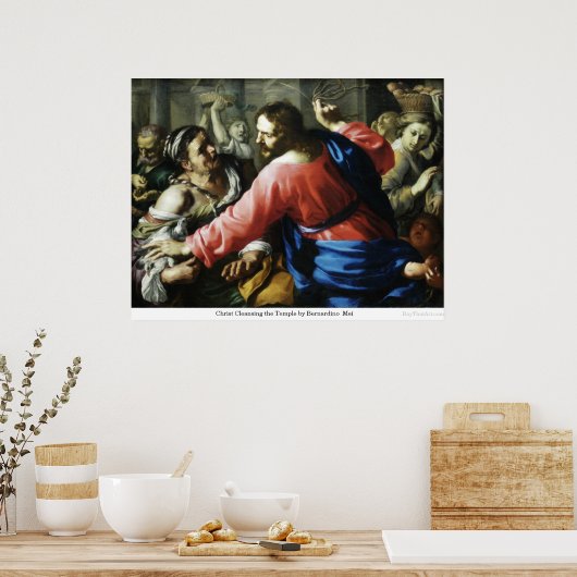 Christus rätselt den Tempel von Bernardino Mei Poster (Küche)