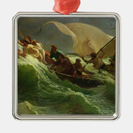 Christus schlafend in seinem Boot Silbernes Ornament (Vorne)