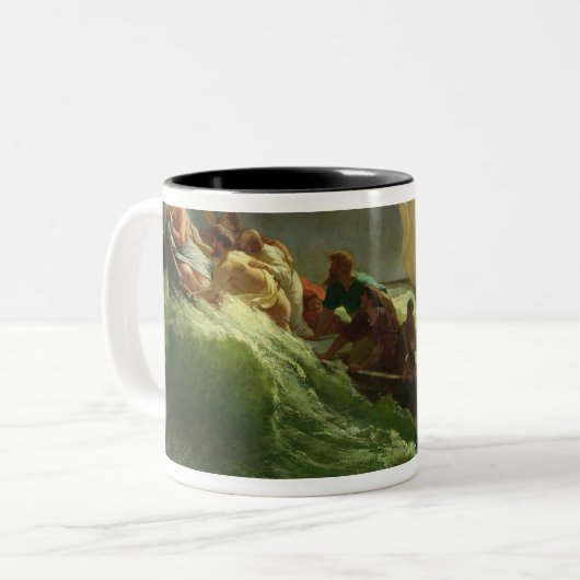 Christus schlafend in seinem Boot Zweifarbige Tasse (Vorderseite Links)