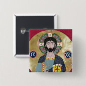 Christus-Segen, 10.-1. Jahrhundert Button (Vorne & Hinten)