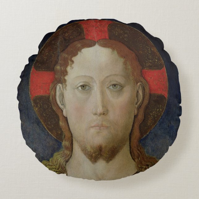 Christus-Segen Rundes Kissen (Vorderseite)