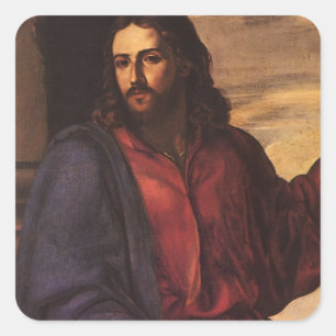 Christus segnet Kinder von Artemisia Gentileschi Quadratischer Aufkleber