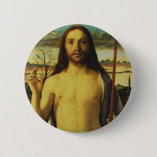 Christus segnet von Giovanni Bellini Button (Vorderseite)