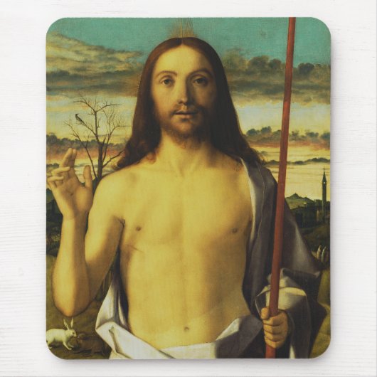 Christus segnet von Giovanni Bellini Mousepad (Vorne)