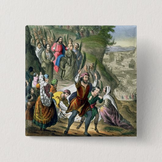Christus Siegeseintritt in Jerusalem, von einem Bi Button (Vorderseite)