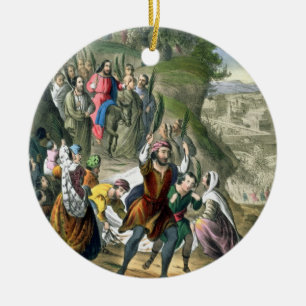 Christus Siegeseintritt in Jerusalem, von einem Bi Keramikornament