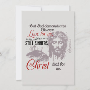 Christus starb für uns Römer 5:8 Feiertagskarte